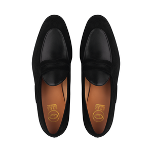 Black Suede Leather Penny Loafer